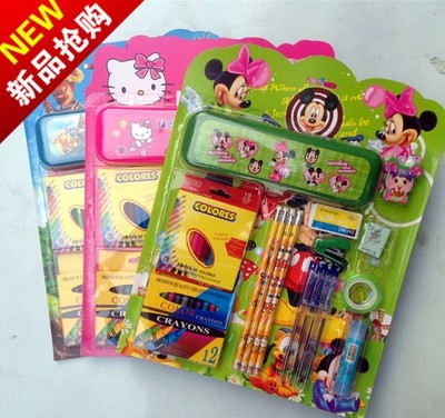 小学生学习用品_批发 六一儿童奖品 学生文具套装 小学生学习礼品 10件套 